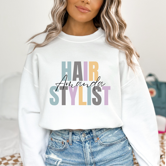 Personalized Hair Stylist Sweatshirt